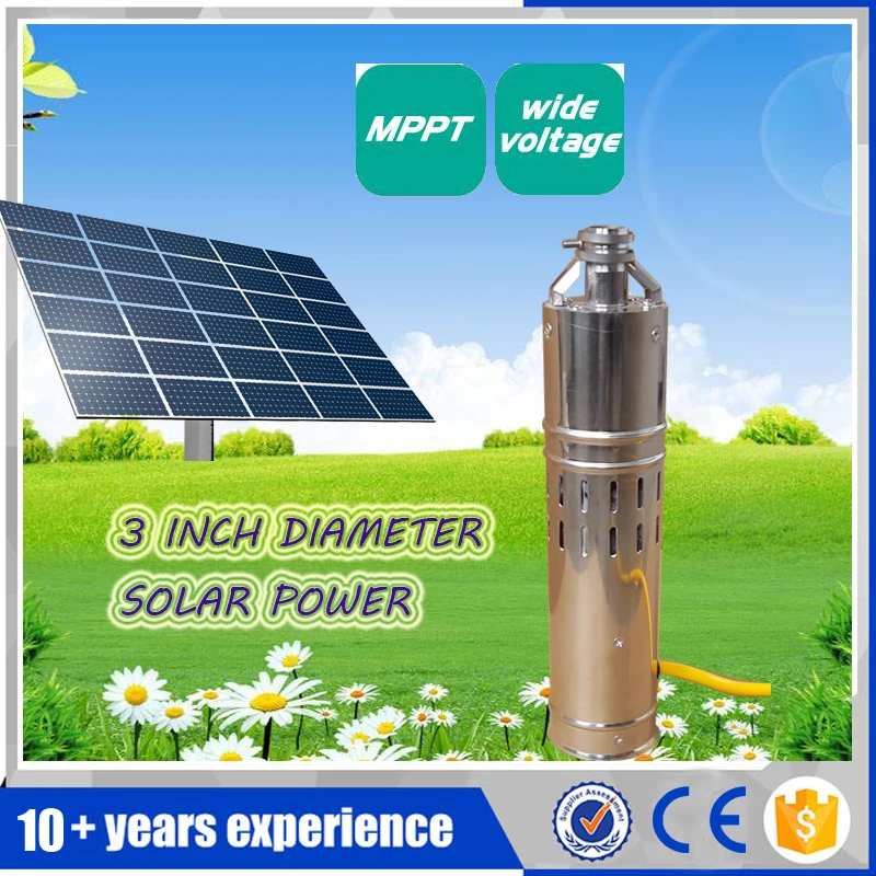 384W 24V submersible solar water pump 20m high flow low head water pump deep well water pump DC solar pump for agriculture use