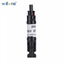 Willone 2pcs free shiiping IP67 20A MC4 Diode Connector,Solar Diode Connector Used For Solar Module Parallel Connection