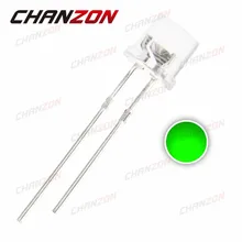100 шт 5 мм плоский Топ Зеленый светодиод Прозрачный Ультра яркий 5 мм широкий угол 20мА светодиодный светодиод лампа прозрачная лампа