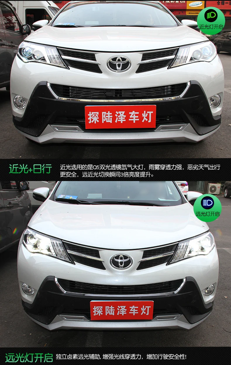 Автомобильный стайлинг фары в сборе для Toyota RAV4 2013- для RAV4 светодиодный Ангел глаз DRL Q5 Биксеноновые линзы h7 Ксеноновые передние фары