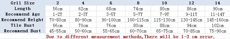 girls robes size chart