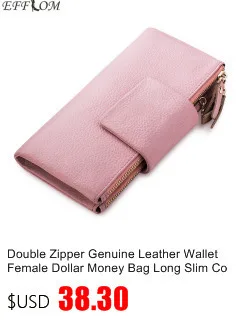 Ladies Cowhide Genuine Leather Wallet Long Female Purse Fashion Womens Wallets Famous Brand Coin Purses Card Holders Hasp