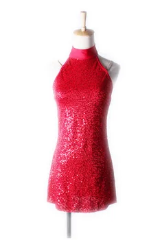

Latin Dance Dress Children's Sense of Women Hanging Neck Sequin Occur When The Ethnic Style Latin Dance Dress Modern Jazz Dress