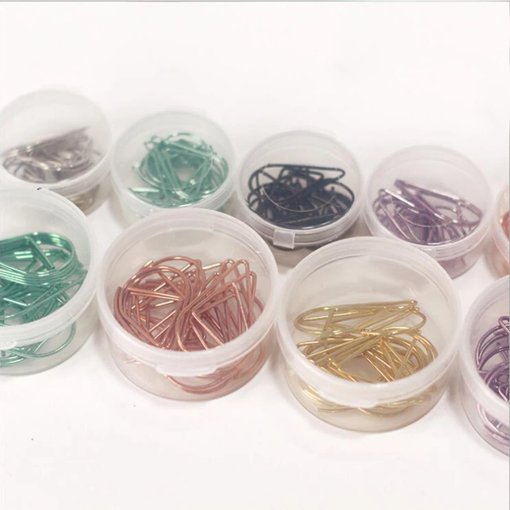 

12 pieces/box Set Water-drop Metal Clips Delicate Cute Colored Index Bookmark Clip Office School Stationery Memo Paper Clips