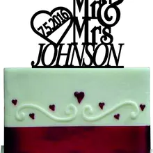 Акрил мистер и миссис пользовательское имя торт ко дню рождения топперы Свадебные Baby Shower мальчишник тематические украшения