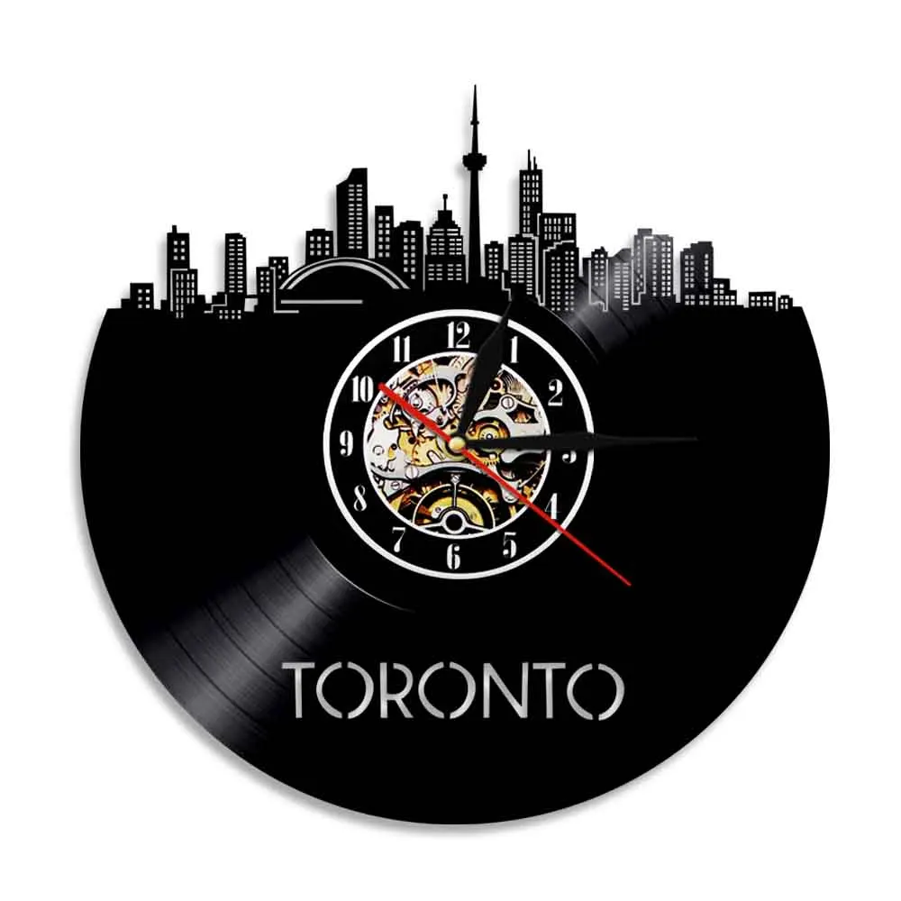 1Piece Toronto City Wall Clock Skyline Personalized Canada Traveler