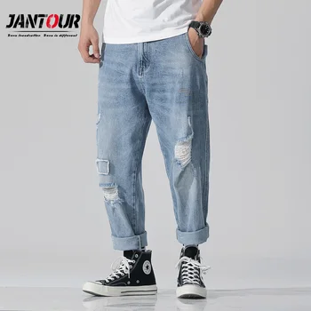 

2019 Hip hop Monkey Wash Do Old Japan Style Jeans Denim Loose Low Waist Harem Pants Homme Long Length Jogger Mens Trousers men