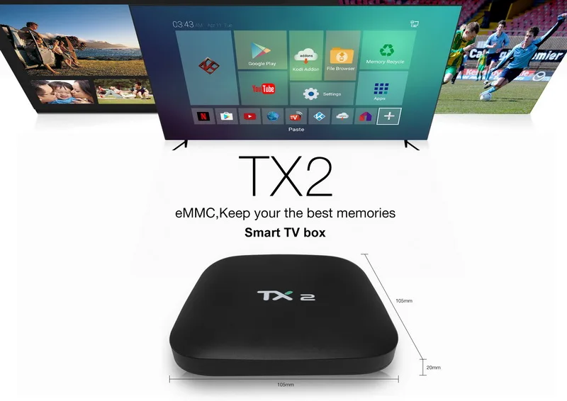 TX2 Android 6,0 Smart tv Box 2G 16GB Rockchip RK3229 четырехъядерный mi ni PC 2,4G Wifi 4K Strea mi ng медиаплеер mi телеприставка