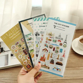 

2PCS New Cute Retro Travel Series Diary Decorative Planner DIY Diary Scrapbooking Phone Index Seal Stickers