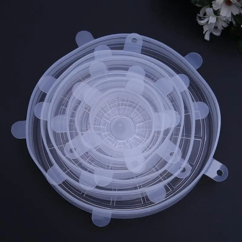 6 шт. силиконовые крышки для кухонной посуды|silicone cover|kitchen silicone coverssilicone pan cover |