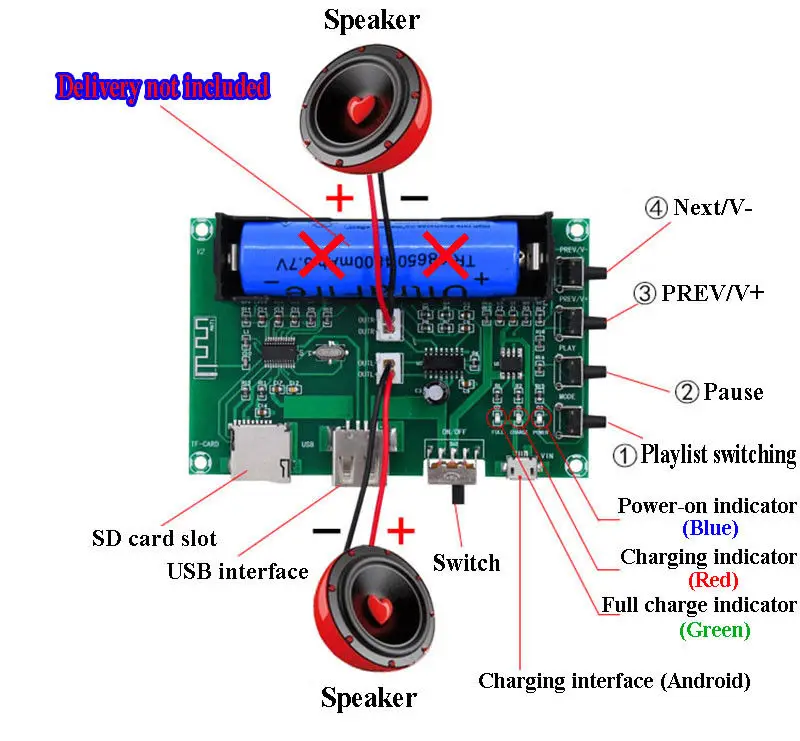 

PAM8403 5W+5W Digital Bluetooth Stereo Audio Power Amplifier Board 2 Channel 5V DC Micro input