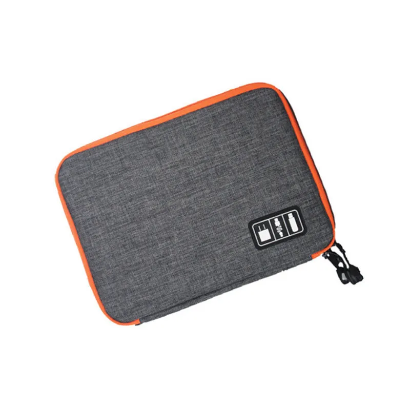 Gray USB кабель сумка для хранения водонепроницаемый 2 слоя электронный iPad Органайзер цифровой гаджет чехол для путешествий мобильного телефона держатель для зарядки - Цвет: Gray
