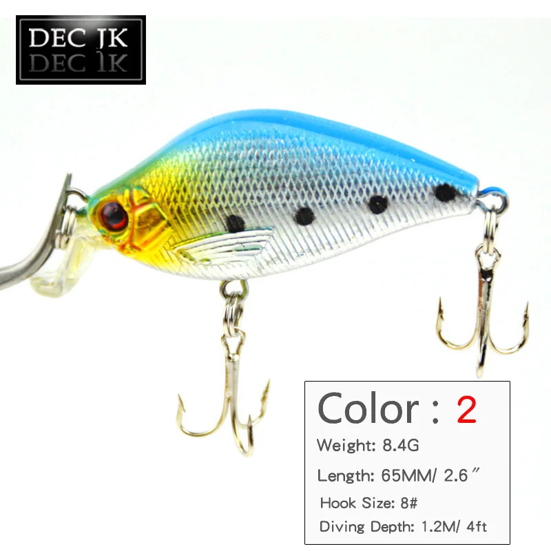 1PCS Fishing Lures 6.5CM-8.4G-8# Hooks Crankbait Wobbler Crankbaits Pesca Artificial Hard Bait Peche Pike 3D Eyes Fish Swimbait  (4)