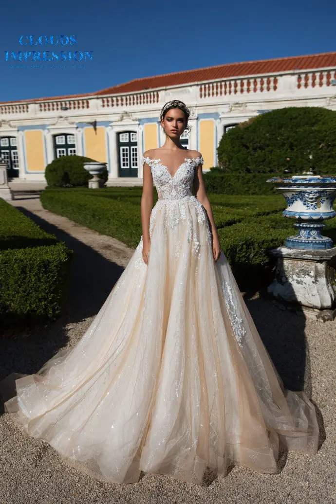 Real Price Luxury Wedding Dress Bridal Dress Vestige De Noiva Robe de mariee Plus Size Ball Gown Robe de mariee - Цвет: Шампанское