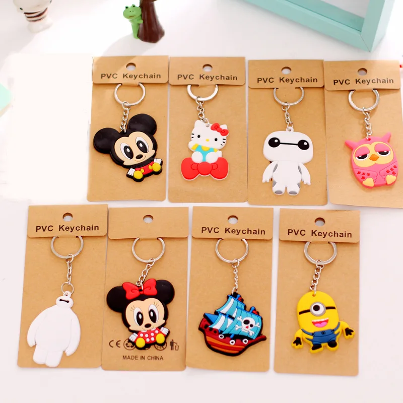 

Korean Style Cute Cartoon Keychain for Women Girl Car Key Creative Small Charm Pendant Key Ring Holder Jewelry PVC Key Chain