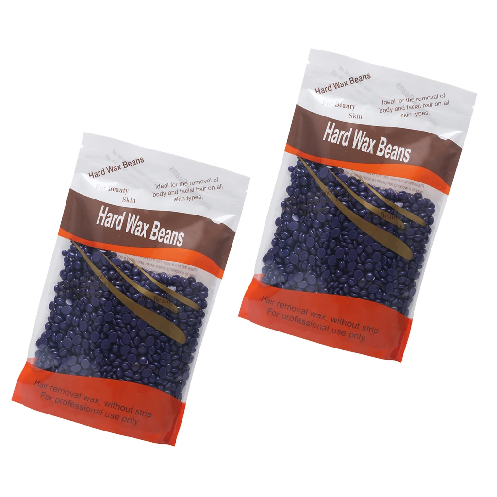 No Strip Body Depilatory Hair Cleaner Hot Film Wax Beads Waxing Hair Removal Beans 2x300g (Lavender)