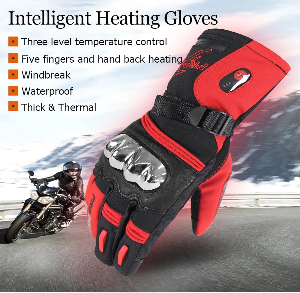 7,4 V 2200 MAh зимние перчатки с подогревом для мужчин и женщин, для активного отдыха, для катания на мотоцикле, поддержка перезаряжаемой батареи