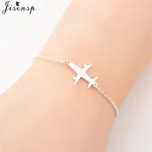 Jisensp модные панк самолет Регулируемая цепь браслеты для женщин Симпатичный Самолет Шарм браслет дети подарок на день рождения