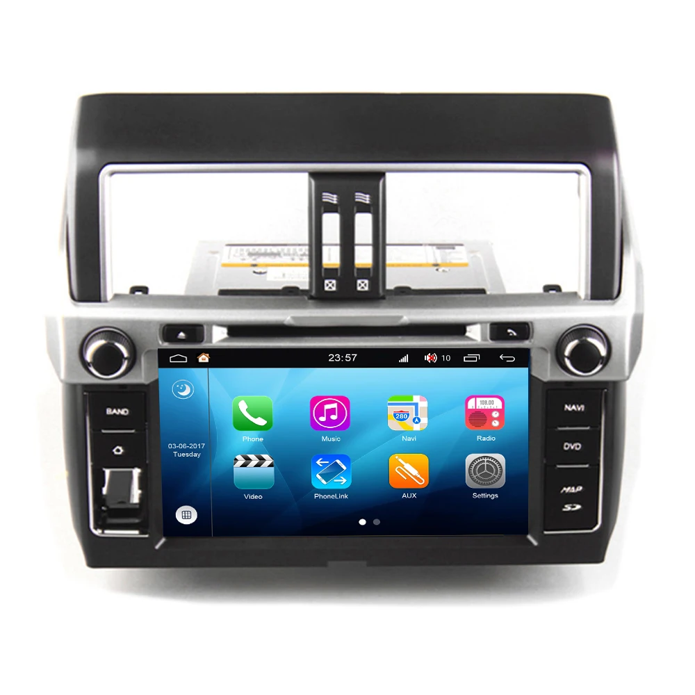 Excellent RoverOne Android 8.0 For Toyota Prado 2014 2015 Car Multimedia Player Radio Stereo DVD GPS Navigation Sat Navi PhoneLink 1