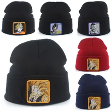 Мужские зимние шапки бини для женщин мультяшная вязанная шапка с вышивкой Skullies однотонная хип-хоп кепка gorra