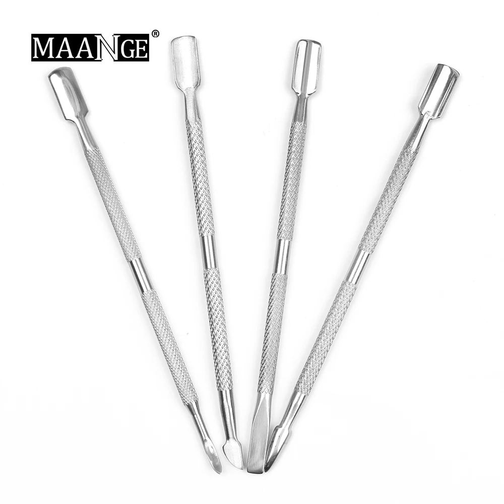 

MAANGE 1/4Pcs Stainless Steel Exfoliating Dead Skin Push Fork Trimmer Peeling Knife Cuticle Remover Nail Art Tools Free Shipping