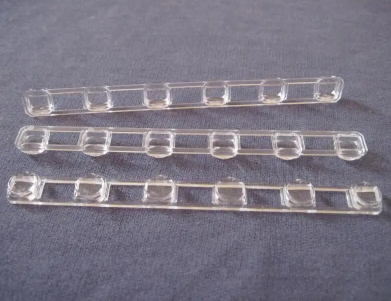 

#ECXL-9.4 High quality 5050 Led Lens, Conjoined lens, Size: 110X9.4X4.6mm, Angle: 180 deg, Clean Surface, PMMA materials