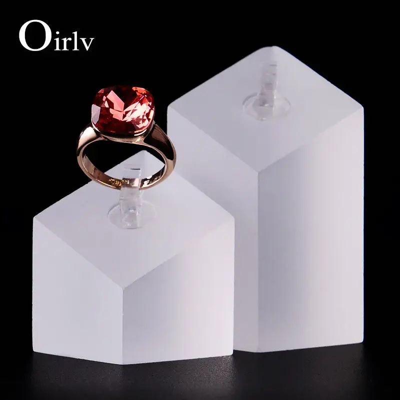 Oirlv 2PCS Acrylic Rings Finger Display Stands Holder Show Counter Showcase (3)