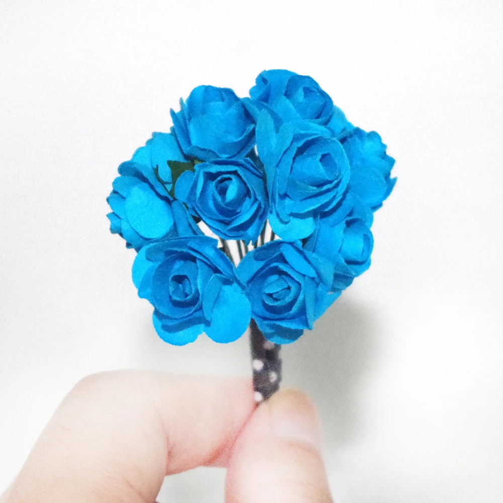 

144PCS/lot 1.5cm head Multicolor Artificial Paper Flowers Rose Used For Decorative Gift