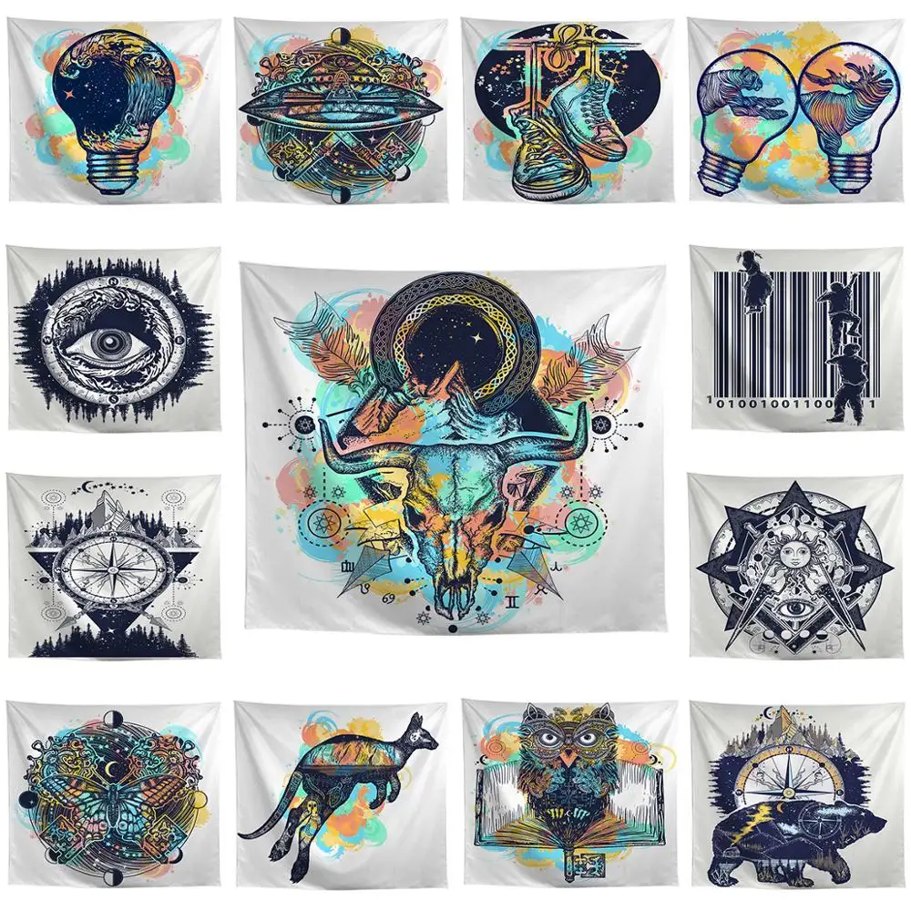 

ZEIMON Cartoon Styles Tapestry Wall Hanging Animals Painting Decorative Wall Art Bedspreads 3D Polyester Beach Towel Yoga Mat