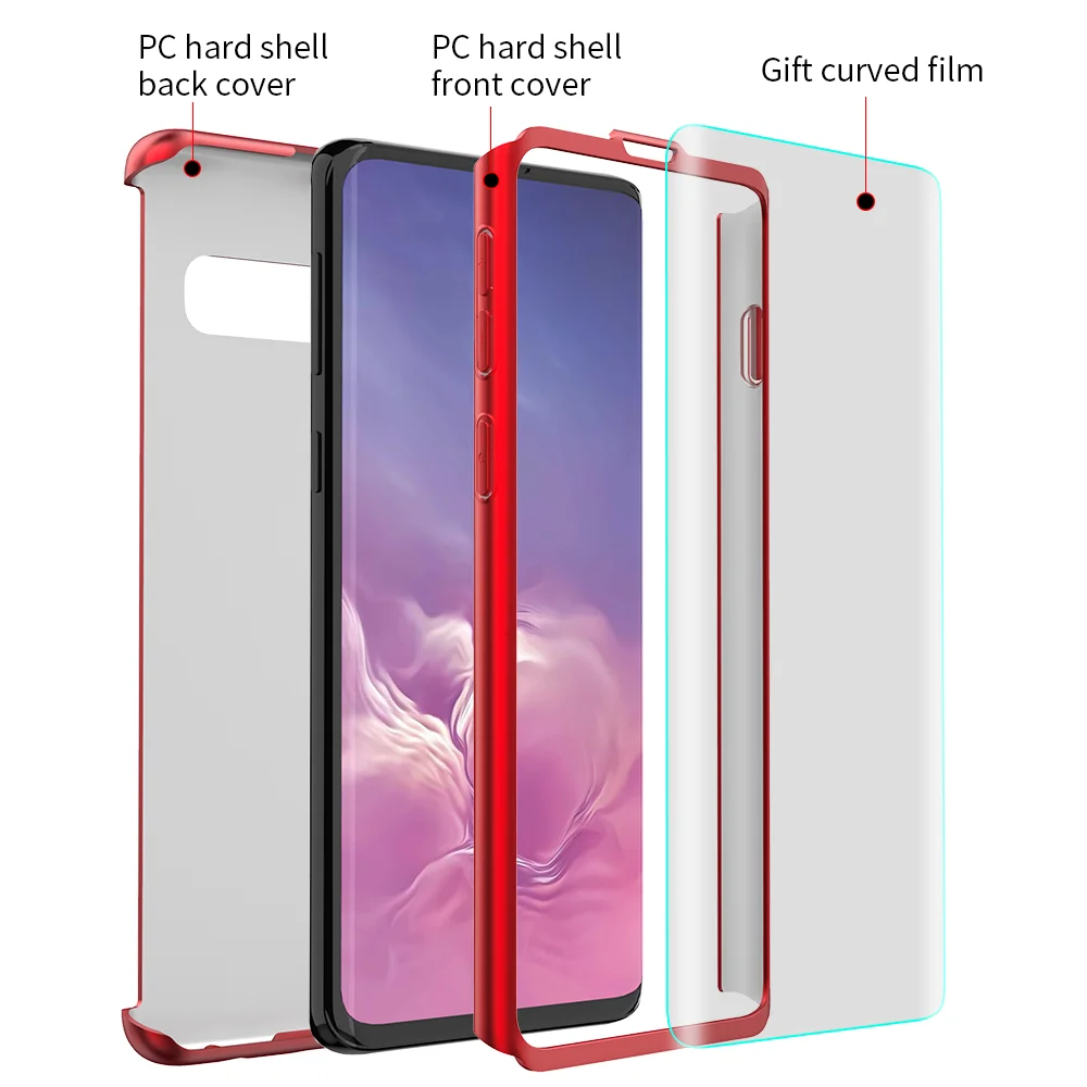 

360 Full Cover for Samsung Galaxy S10 S9 S8 Plus S10e Note 9 8 5 S7 S6 Edge M10 M20 A30 A50 Hard Pc Case Gift Screen Protector