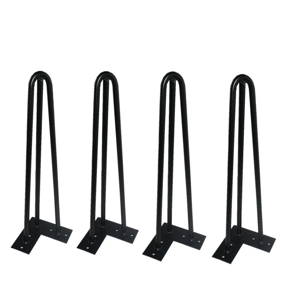 4x30cm Hairpin Legs with 3 pins, raw steel hairpin legs, rack