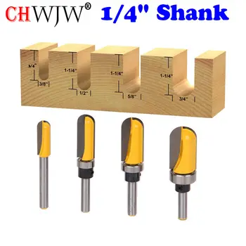 

4 Bit Round Nose Router Bit Set- Plunge - 1/4" Shank Woodworking cutter Tenon Cutter for Woodworking Tools