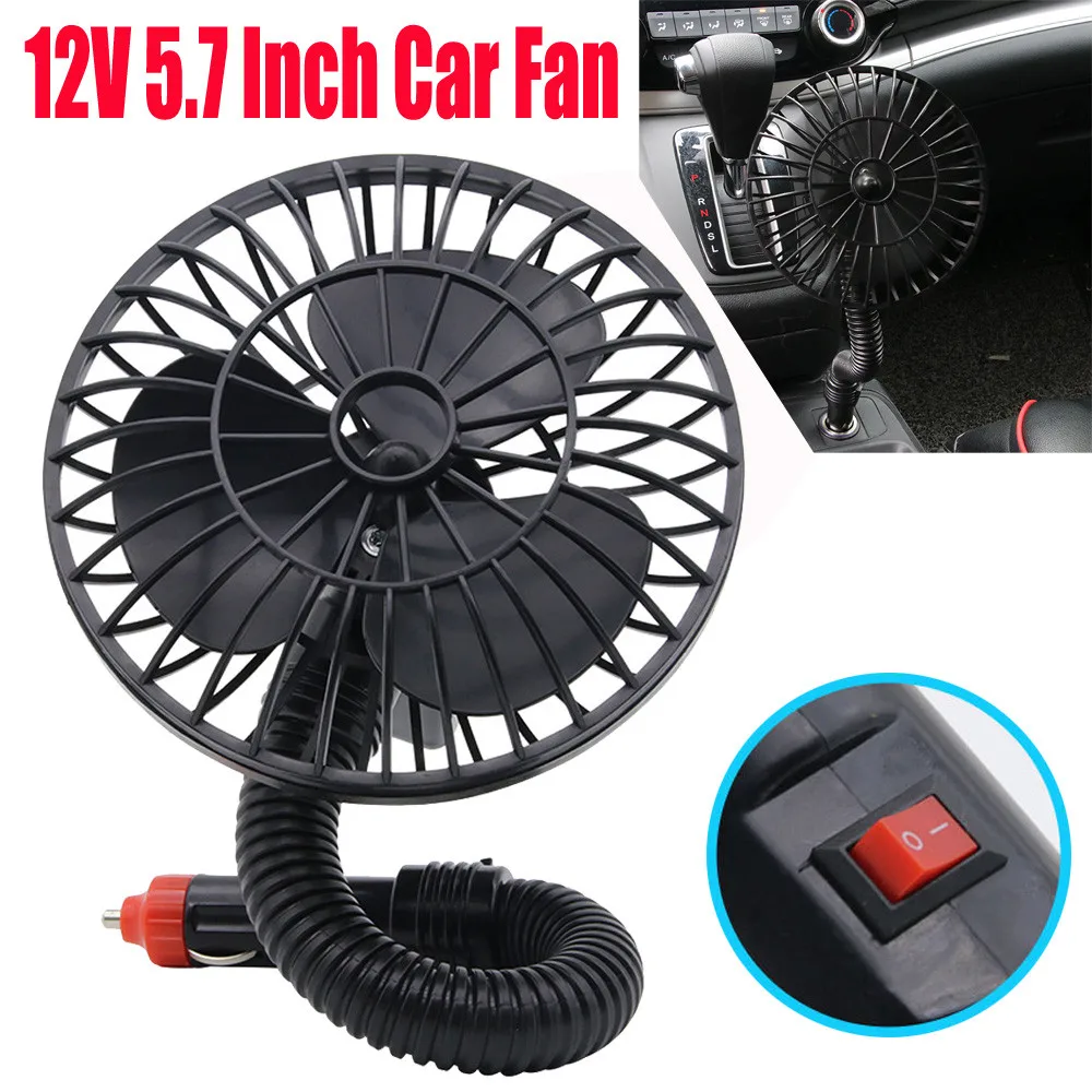 

12V 5.7 Dual use Car Electric fan&Cigarette Lighter Socket Car Styling Truck Vehicle Cooler Adjustable 2.0#
