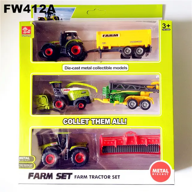 All Farm Tractor Set Great Play Collection Toy,Diecast Metal Vehicle Car Model with Plastic Part,Crop Cutter Sprayer Power Plant FW412A-STP