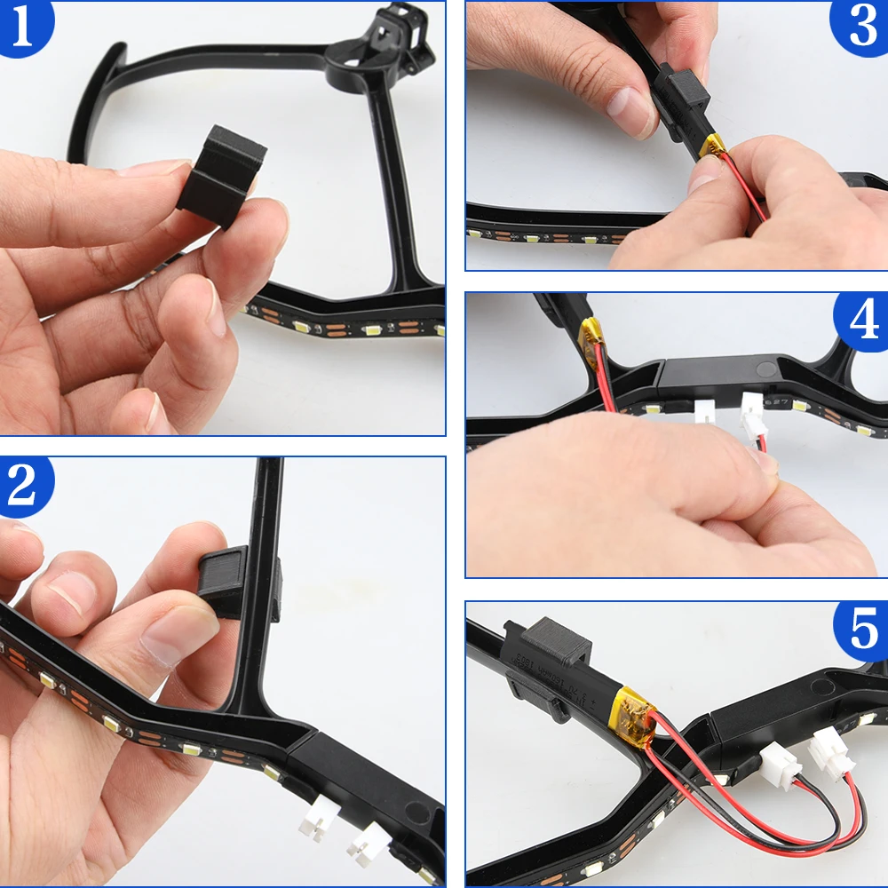 Сине белый DJI Mavic Air Guards Flash Led Light Strap для Accessories защита пропеллеров Cable светильник