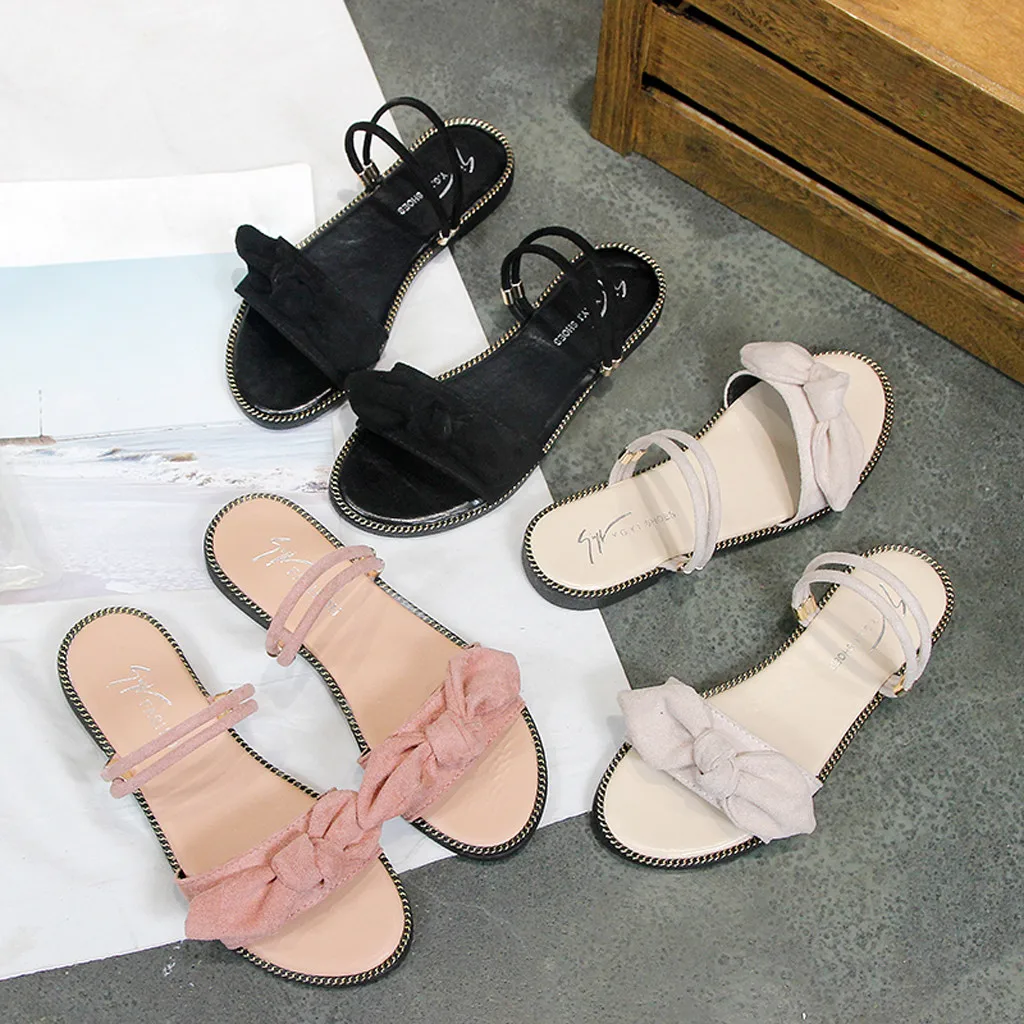 

Summer Casual Women's Sandals Flat Bottom Fashion Female Sandals Women Shoes Round Toe British Wind Flat Heel for travel Apr 17