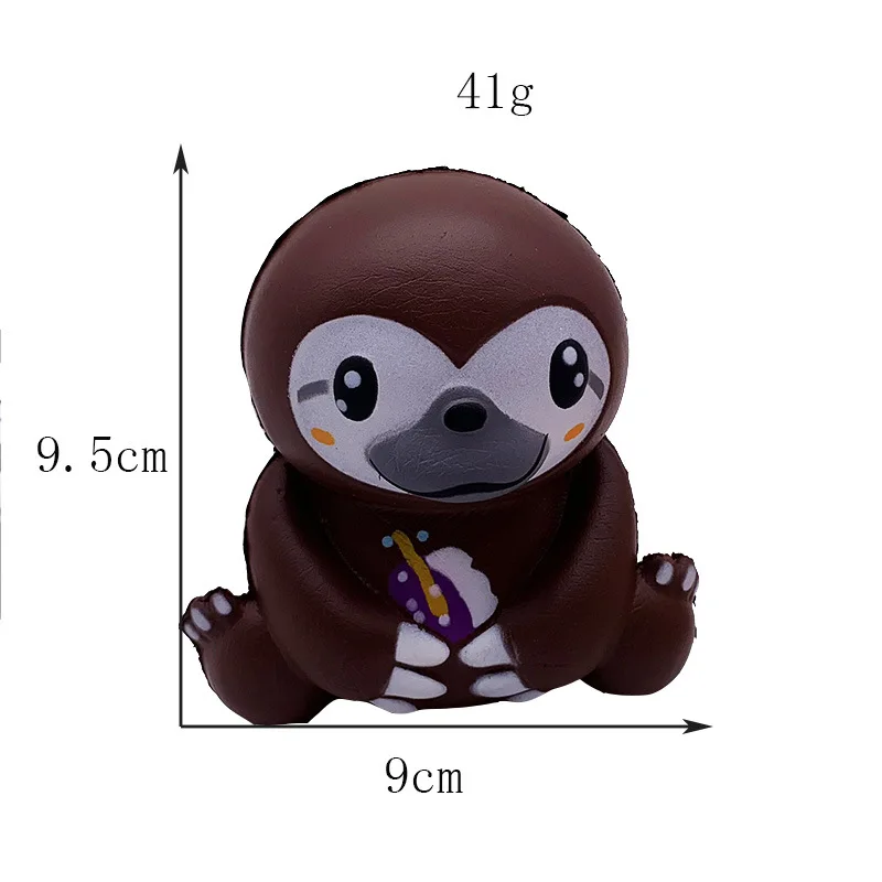 10pcs-rare kawaii sloth squishсм Y pu Игрушка медленное увеличение 9,5*9 см. Мягкая игрушка из искусственной кожи, подарок для детей,, дешево