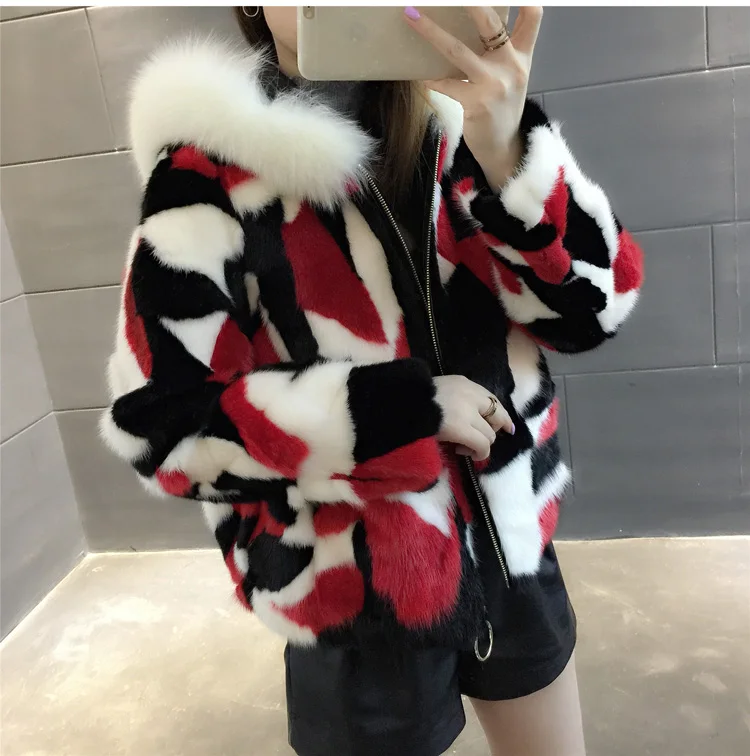 Cheap New winter Women Natural Real Pieces mink fur coat hooded with fox collar Mink Fur Jacket Outwear 5 Cheap New winter Women Natural Real Pieces mink fur coat hooded with fox collar Mink Fur Jacket Outwear 5