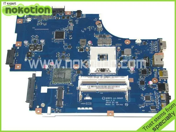 

NOKOTION MBWJU02001 MB.WJU02.001 Laptop Motherboard for Acer 5741 For Gateway nv59c Main board LA-5892P HM55 DDR3