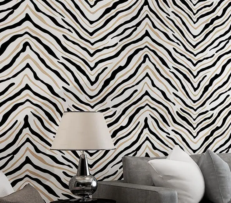 Non woven abstract zebra stripe wallpaper-in Wallpapers from Home