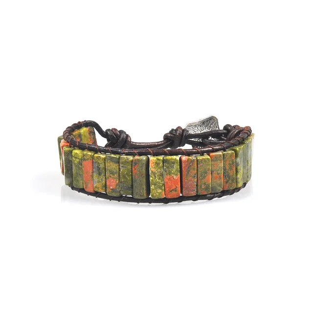 Handmade Ethnic Style Multi Color Natural Stones Bracelet