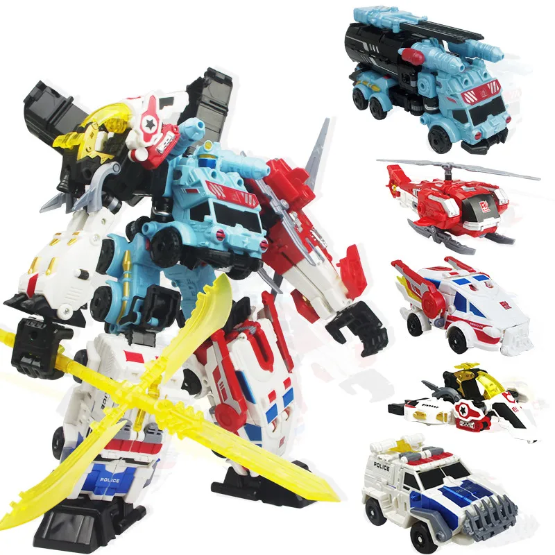 

Jinjiang New 5 in 1 Oversize 32CM Devastator Toys Boy Transformation Anime Action Figures Dinosaur Robot Aircraft Car Model kids