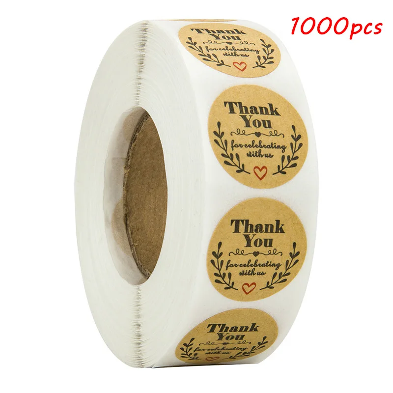 1000Pcs Natural Kraft Olive Round Thank You Stickers Seal Labels For Celebrating With Us And Stationery Sticker huismerk kopen in de aanbieding 1000Pcs Natural Kraft Olive Round Thank You Stickers Seal Labels For Celebrating With Us And Stationery Sticker huismerk kopen in de aanbieding