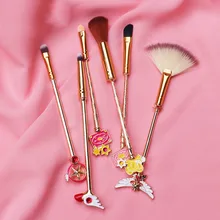 6 шт. Card Captor Sakura кисти для макияжа Косметические средства несессер красоты палку стержень кисти подарок для женщин и девочек Прямая поставка партии реквизит