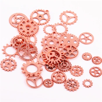 

Sweet Bell Mix 100 pcs Rose gold Charms Gear Pendant Antique bronze Fit Bracelets Necklace DIY Metal Jewelry Making D0352-1