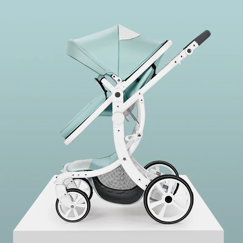 2018 новый роскошный Детские Коляски 2 в 1 высокая-пейзаж коляска Портативный складной коляски золото Детские коляски