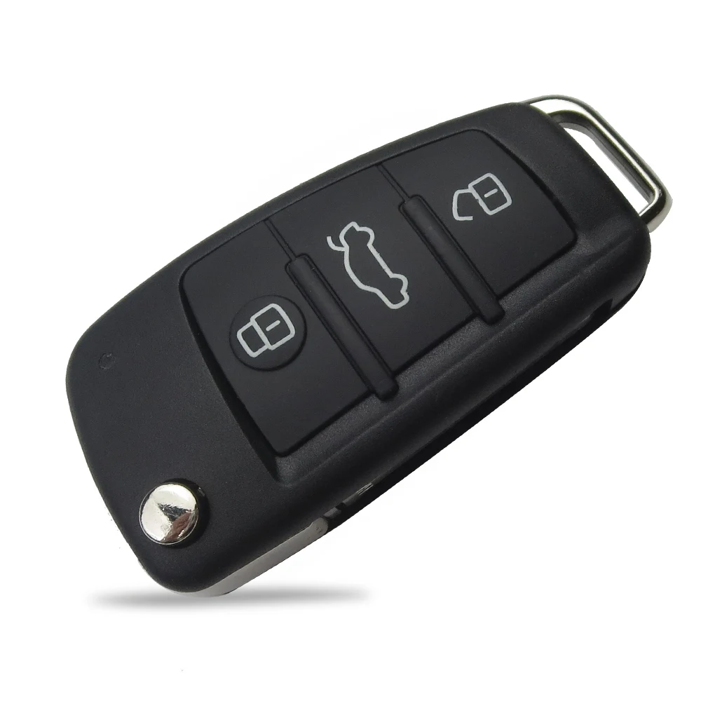 OkeyTech 3 кнопки откидной складной авто корпус для дистанционного ключа оболочка Uncut Blade для Audi A6 A2 A3 A4 A6L A8 TT без логотипа