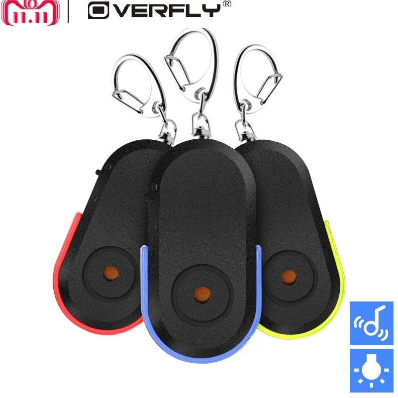

Overfly Anti-Lost Alarm Key Finder Locator Keychain Whistle Sound With LED Light Mini Anti Lost Key Finder Sensor