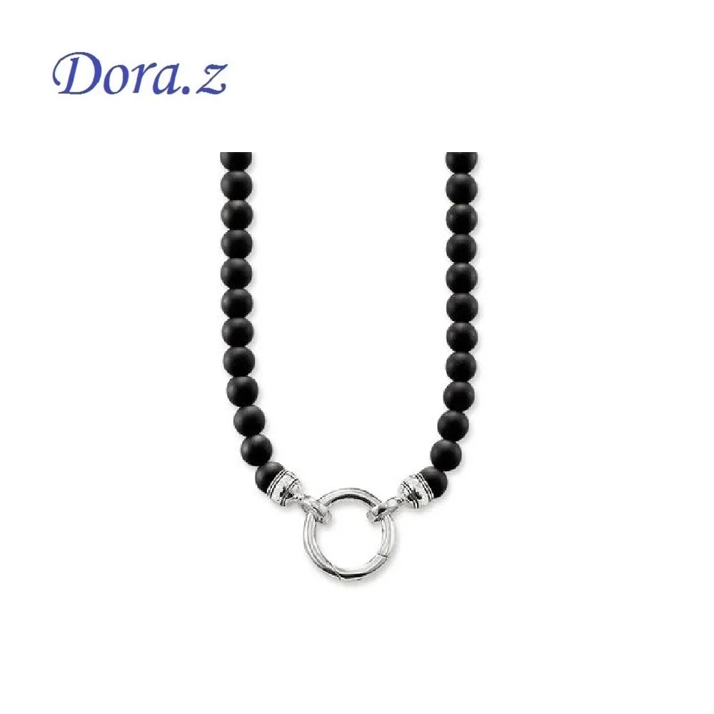 Black Obsidian Beads Necklaces Thomas Style Silver Plated Rebel At