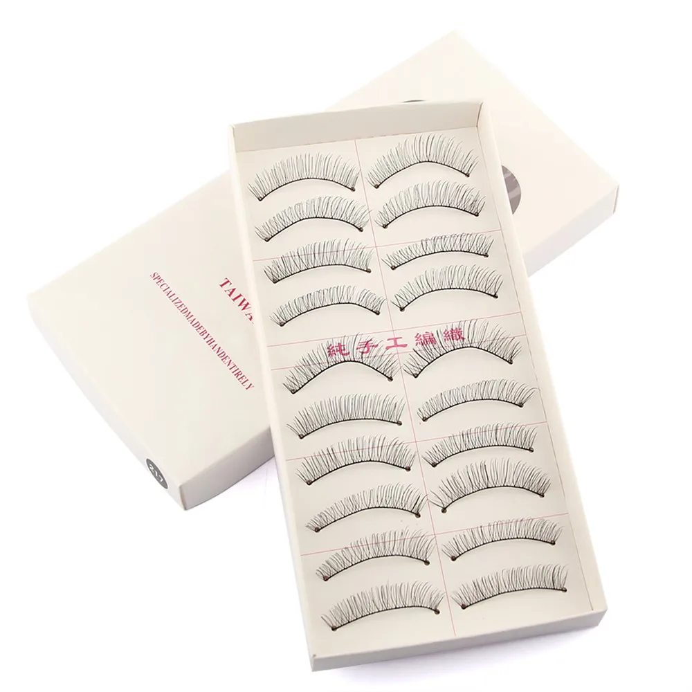 10PairLot Handmade Thick Long False Eyelashes Mink Eyelash Natural Lashes Voluminous Makeup maquiagem With Retail Pack (1)